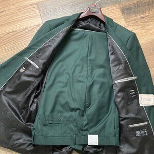NWT Statement 50L 2pc Green /Hunter Suit 6 Button W45L Made in Italy $799